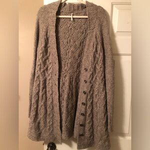 Free People Cozy Cable Knit Cardigan Sweater Size Large